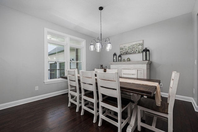 1526 Crosley Rd, Granville, OH 43023 - dining area with a chandelier and dark wood-style floors