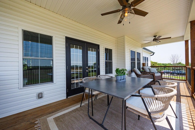 1526 Crosley Rd, Granville, OH 43023 - wooden deck with ceiling fan and french doors