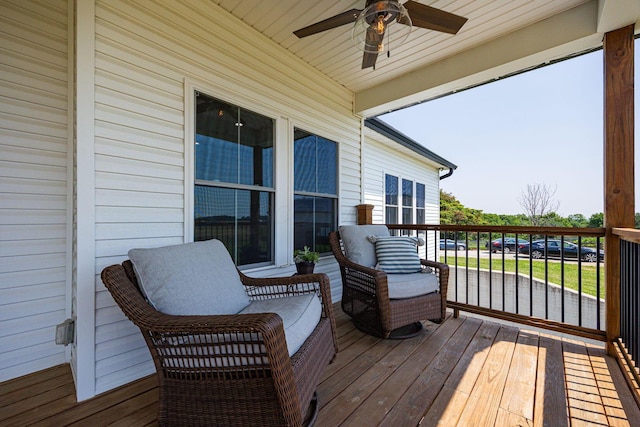 1526 Crosley Rd, Granville, OH 43023 - wooden deck with ceiling fan