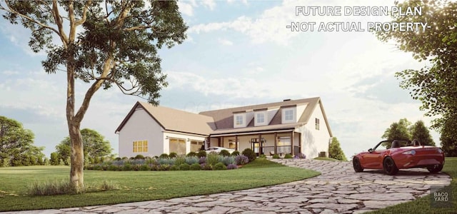 1526 Crosley Rd, Granville, OH 43023 - view of front of home with a front yard, driveway, and covered porch