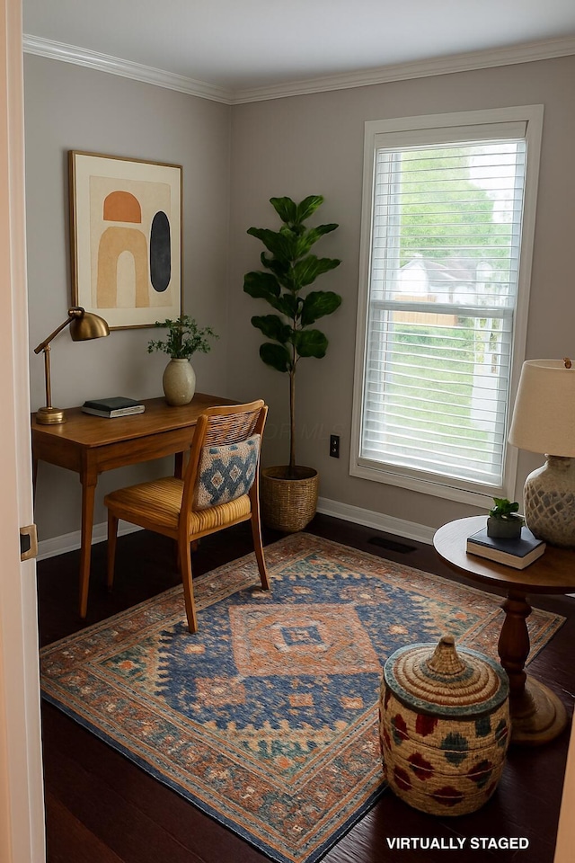 347 W 5th Ave, Columbus, OH 43201 - office space featuring crown molding, plenty of natural light, and wood finished floors