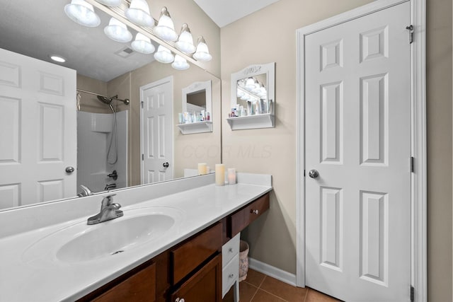 8438 Diversey Loop Unit 504, Blacklick, OH 43004 - full bath with vanity, a shower, and tile patterned flooring
