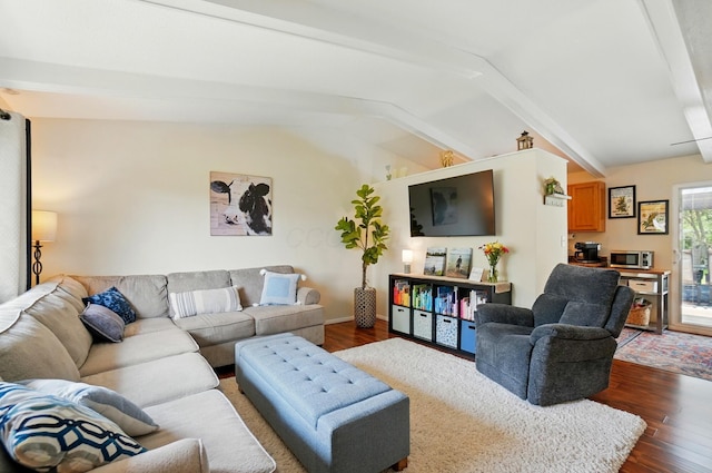 4860 Downing Dr, Columbus, OH 43232 - living room featuring wood finished floors and vaulted ceiling