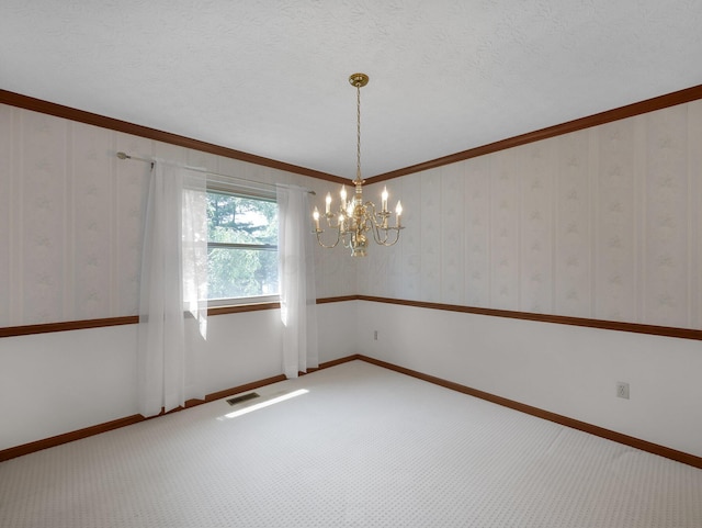 1380 Hanbury Ct, Gahanna, OH 43230 - carpeted empty room with a chandelier and ornamental molding