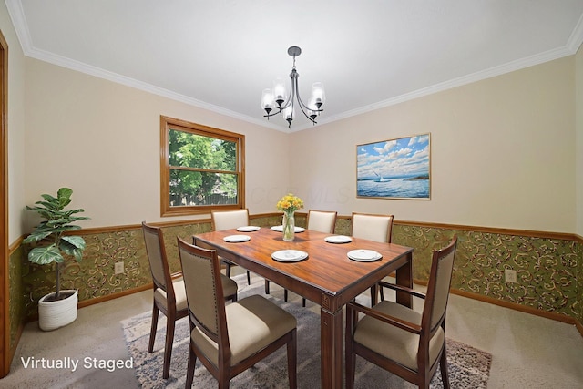6978 Ernest Way, Dublin, OH 43017 - carpeted dining space featuring a chandelier and crown molding