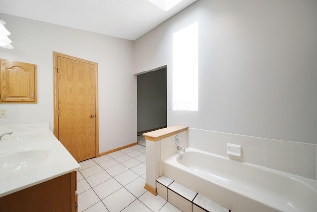 6978 Ernest Way, Dublin, OH 43017 - full bathroom with a bath, double vanity, and tile patterned flooring