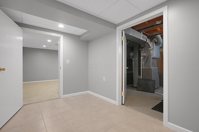 2709 Patrick Ave, Columbus, OH 43231 - finished basement featuring recessed lighting, carpet floors, and heating unit