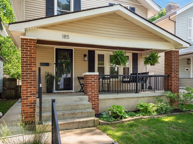 185 Frebis Ave, Columbus, OH 43206 - view of front of property with a porch