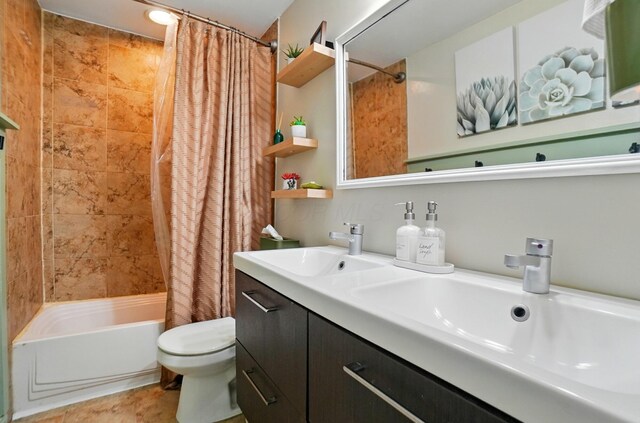 602 Dlyn St Unit H8, Columbus, OH 43228 - full bathroom featuring shower / bath combo and double vanity