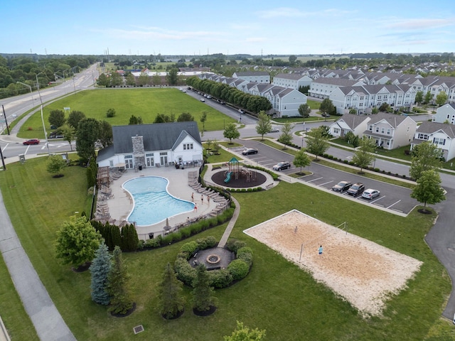 5431 Goose Falls Dr, Dublin, OH 43016 - aerial view of residential area featuring a pool area