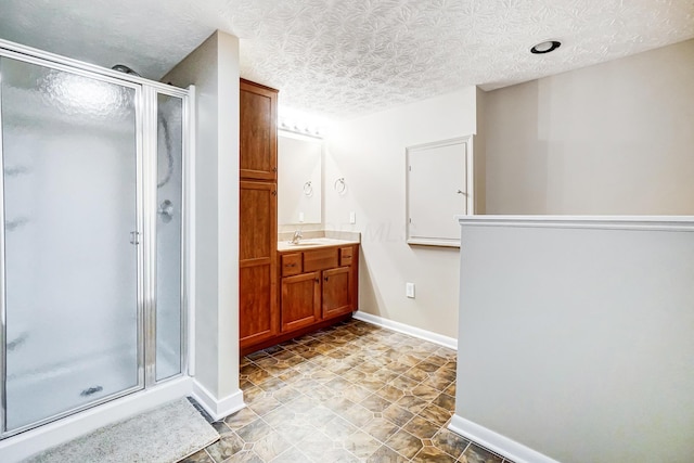2474 Marthas Wood, Grove City, OH 43123 - full bathroom with a shower stall, vanity, and a textured ceiling
