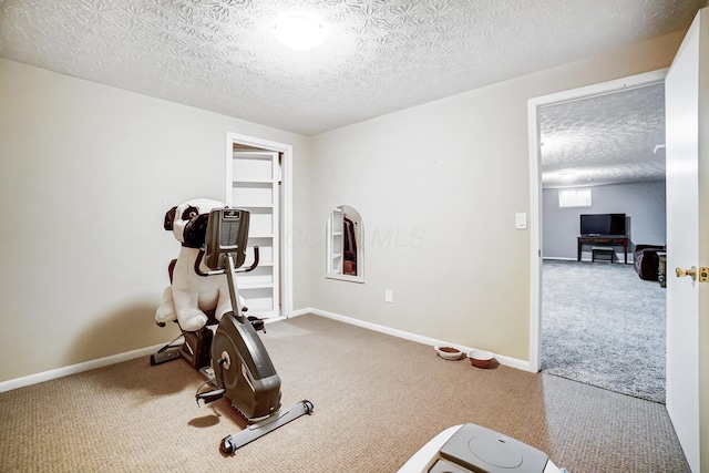 2474 Marthas Wood, Grove City, OH 43123 - exercise room with carpet flooring and a textured ceiling