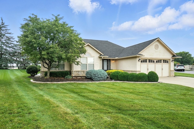 2474 Marthas Wood, Grove City, OH 43123 - view of front of property with stucco siding, stone siding, driveway, and a garage