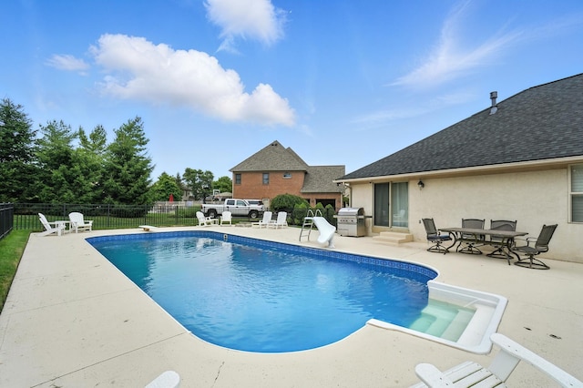 2474 Marthas Wood, Grove City, OH 43123 - view of swimming pool with a patio area, grilling area, a water slide, and a diving board