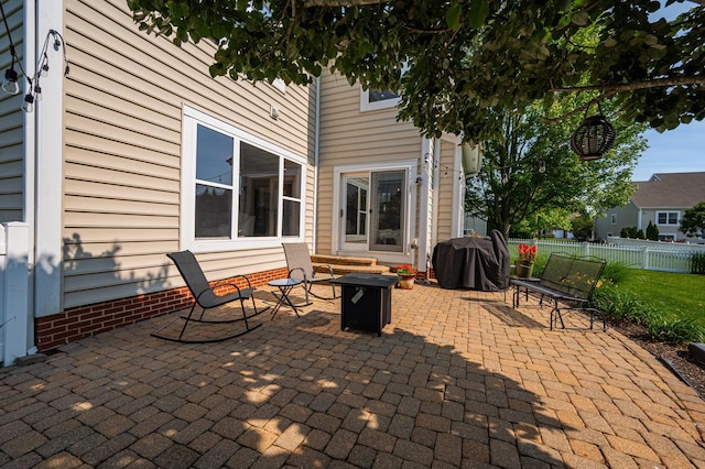4401 Kathryns Way, Hilliard, OH 43026 - view of patio featuring a grill and a fire pit
