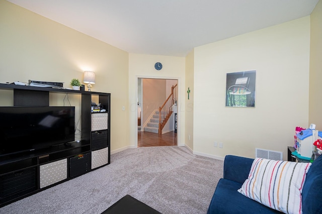 4401 Kathryns Way, Hilliard, OH 43026 - living area featuring carpet flooring and stairway