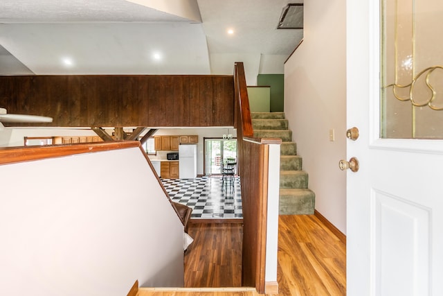 5795 Royalton Rd SW, Lancaster, OH 43130 - stairway with wood finished floors and recessed lighting