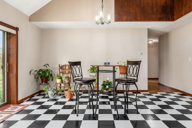5795 Royalton Rd SW, Lancaster, OH 43130 - dining space with tile patterned floors and lofted ceiling