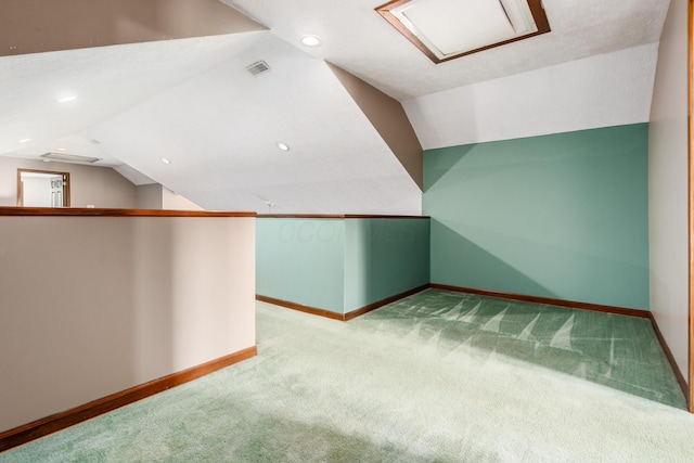 5795 Royalton Rd SW, Lancaster, OH 43130 - bonus room featuring carpet floors, lofted ceiling, attic access, and recessed lighting