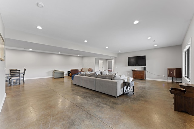 19694 State Route 60, Warsaw, OH 43844 - living area featuring finished concrete flooring and recessed lighting