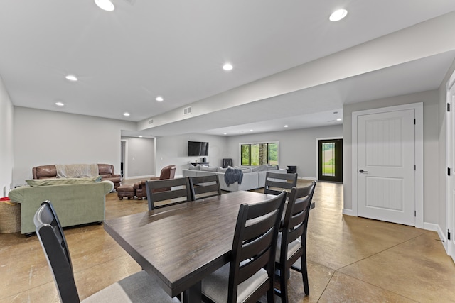 19694 State Route 60, Warsaw, OH 43844 - dining room featuring recessed lighting and finished concrete floors