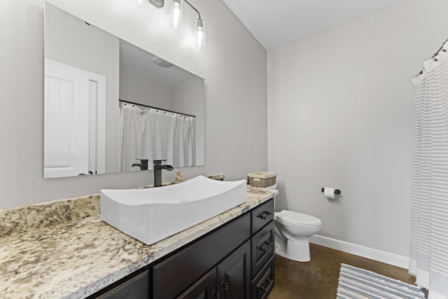 19694 State Route 60, Warsaw, OH 43844 - full bath featuring vanity, finished concrete floors, and a shower with curtain