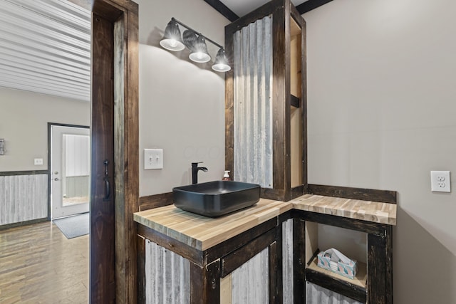 19694 State Route 60, Warsaw, OH 43844 - bathroom with wood finished floors and a wainscoted wall