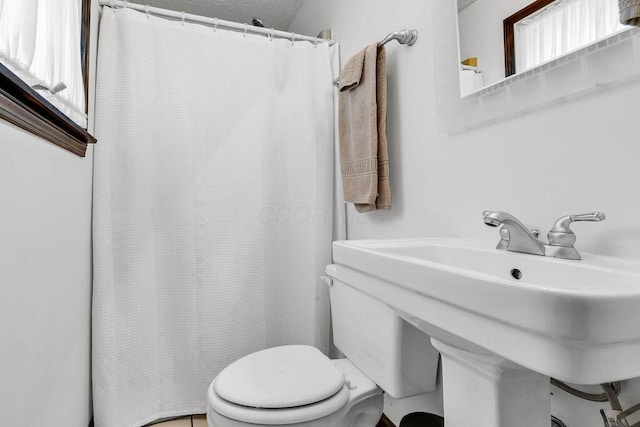 13283 Clover Valley Rd, Croton, OH 43013 - full bathroom with toilet and a shower with curtain