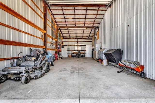13283 Clover Valley Rd, Croton, OH 43013 - garage featuring metal wall