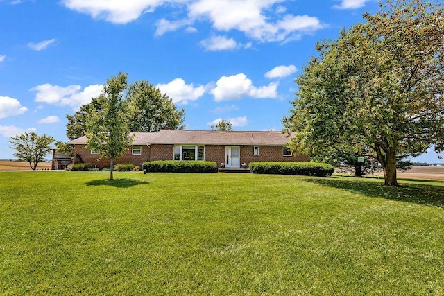 13283 Clover Valley Rd, Croton, OH 43013 - ranch-style home featuring a front lawn and brick siding