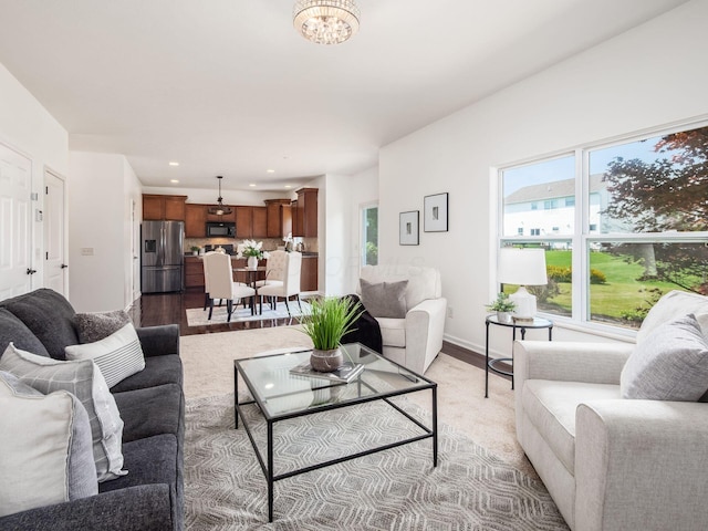 1719 Impatiens Way, Lewis Center, OH 43035 - living area featuring recessed lighting and a chandelier