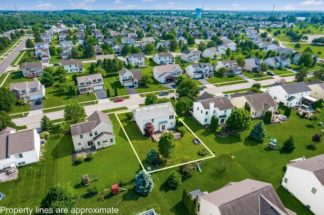 1719 Impatiens Way, Lewis Center, OH 43035 - aerial view of residential area with property parcel outlined