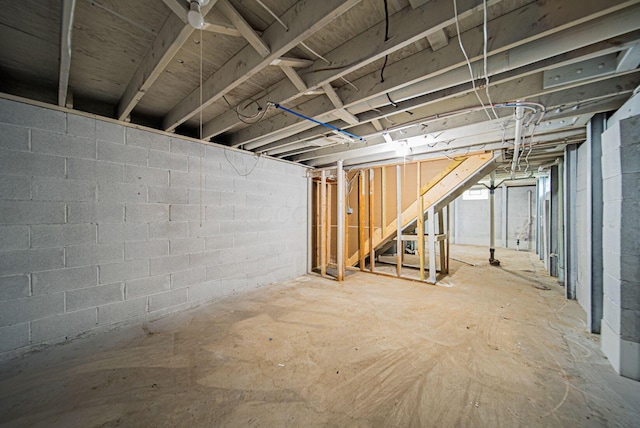 1874 Fleming Rd, Columbus, OH 43232 - unfinished basement featuring stairway