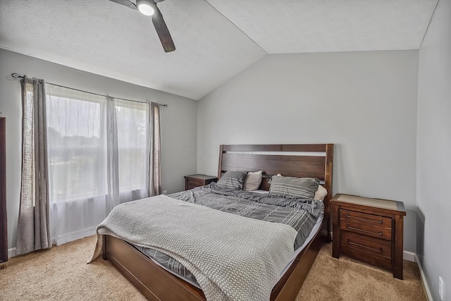 3956 Darby Park Rd, Hilliard, OH 43026 - carpeted bedroom featuring vaulted ceiling, ceiling fan, and a textured ceiling
