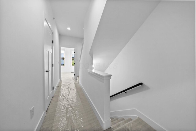 91 W Town St, Columbus, OH 43215 - hallway with recessed lighting and an upstairs landing