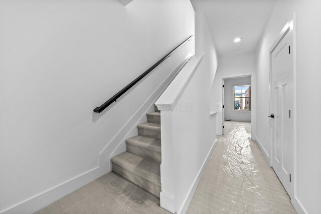 91 W Town St, Columbus, OH 43215 - stairway with carpet floors and recessed lighting