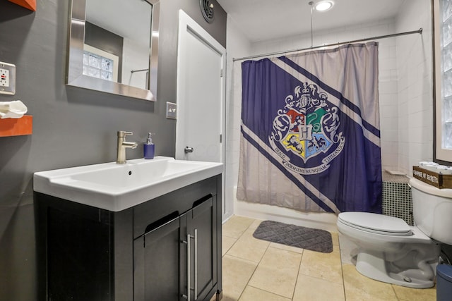 974 N High St Unit B, Columbus, OH 43201 - full bathroom featuring vanity, shower / bath combo, and tile patterned flooring