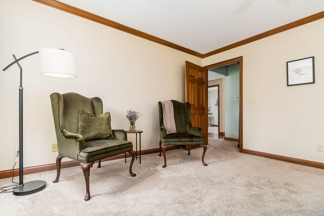 7949 Bluefield St NW, Canal Winchester, OH 43110 - living area featuring carpet floors and crown molding