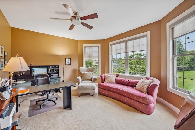 1554 Hanover Rd, Delaware, OH 43015 - office space featuring healthy amount of natural light, carpet flooring, and a ceiling fan