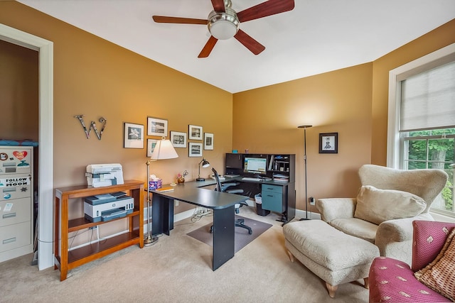 1554 Hanover Rd, Delaware, OH 43015 - carpeted office space featuring ceiling fan and baseboards