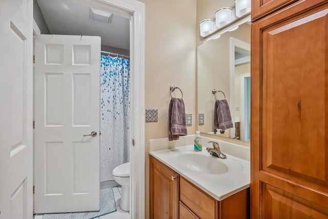 1554 Hanover Rd, Delaware, OH 43015 - full bathroom featuring vanity, tile patterned floors, and a shower with curtain