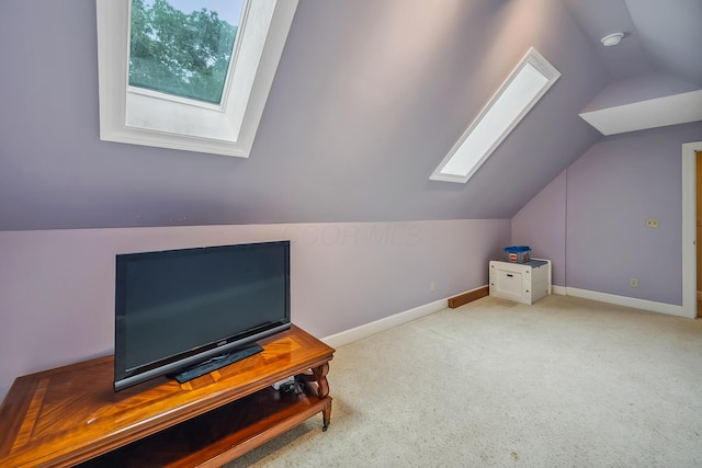 1554 Hanover Rd, Delaware, OH 43015 - bonus room with a skylight, vaulted ceiling, and carpet floors