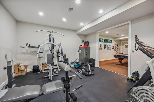 1554 Hanover Rd, Delaware, OH 43015 - exercise room with recessed lighting and baseboards