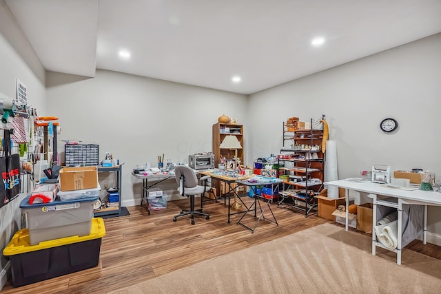 1554 Hanover Rd, Delaware, OH 43015 - office area featuring wood finished floors and recessed lighting