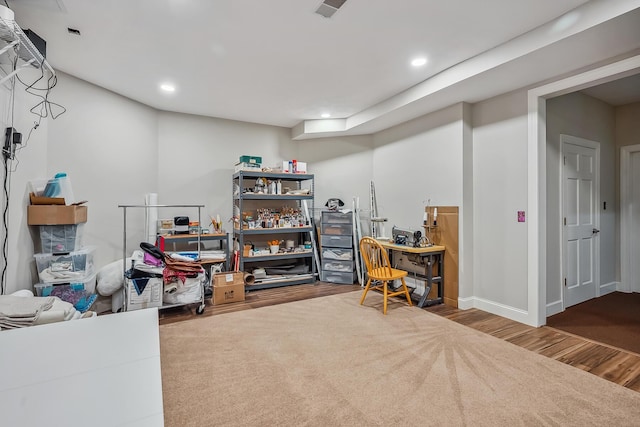 1554 Hanover Rd, Delaware, OH 43015 - office area with wood finished floors and recessed lighting