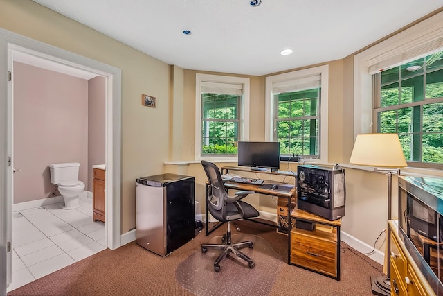 1554 Hanover Rd, Delaware, OH 43015 - tiled office space with baseboards and recessed lighting