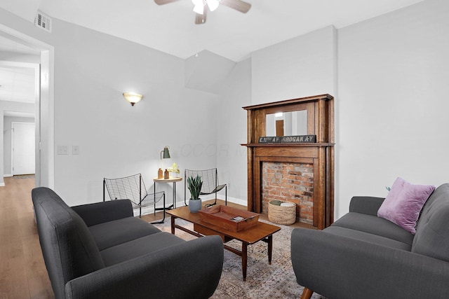 645 E 11th Ave Unit 643, Columbus, OH 43211 - living room with ceiling fan and wood finished floors