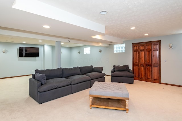9950 Stonemead Way, Dayton, OH 45458 - living room featuring carpet flooring and recessed lighting