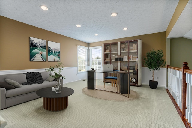 7341 Clancy Way, Westerville, OH 43082 - office area featuring carpet floors, recessed lighting, and a textured ceiling