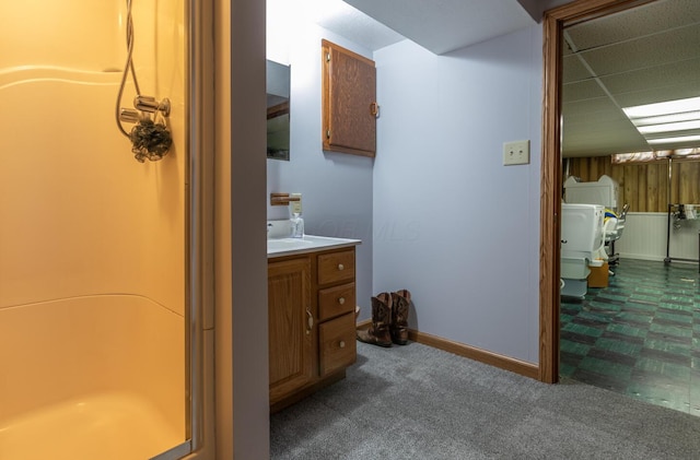 1845 N Columbus St, Lancaster, OH 43130 - bathroom featuring vanity and a shower